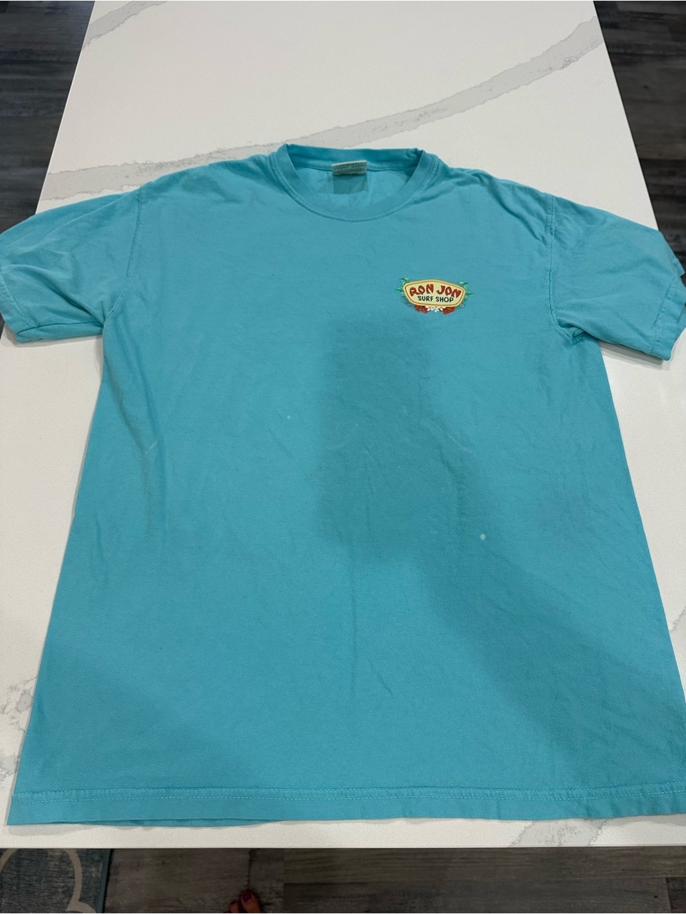 Comfort Colors Turquoise Short Sleeve Tee with Small Chest Patch